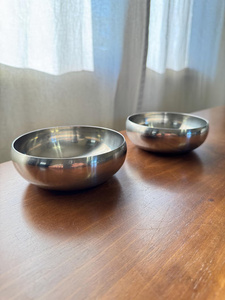 Textured Stainless Steel Raised Bowl For Stylish Dining Display - Product Image 3