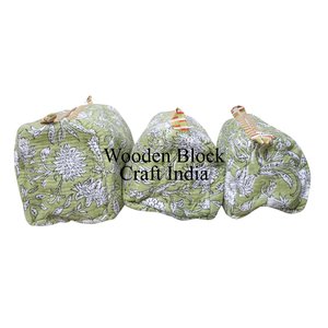 Juego de 3 Bolsas de Algodón 100% Indio Hechas a Mano, Ecológicas y Elegantes, con Cierre de Cremallera para Mujer - Product Image 5