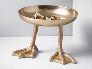 Luxury Eco-Friendly Aluminum Artistic Designer Coffee & Jewelry Ring Holder Tray with Bird Feet for Weddings Dishwasher Safe - Product Image 3