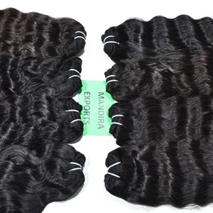 100% extensions de cheveux humains non traités vierges indiennes prix de gros brut bouclés couleur noire crépue temple - Product Image 2