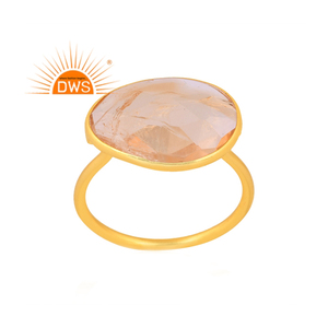 Anillo apilable de piedras preciosas de citrino Natural chapado en oro de 18 quilates de plata de ley superventas, joyería fina Demi para mujer, regalo para ella - Product Image 1
