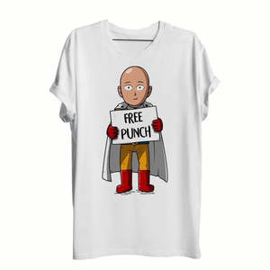 เสื้อยืดลายอนิเมะพันช์แมน ผ้าคอตตอนเจอร์ซีย์ 100% หนัก 220 กรัม พิมพ์ลายด้วยวิธีซิลค์สกรีน - Product Image 1