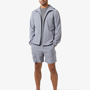 2025 OEM hommes Nylon survêtement ensemble coupe-vent Shorts et veste ensemble respirant vêtements de sport pour l'entraînement Jogging mode - Product Image 5