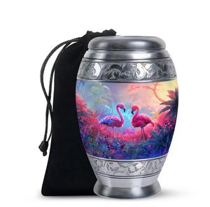 Vibrant Flamingo Design Cremation Urn for Human <b>Ashes</b> Customizable Memorial Urn Tropical Large Decorative <b>Keepsake</b> Urn for Adult - Product Image 1
