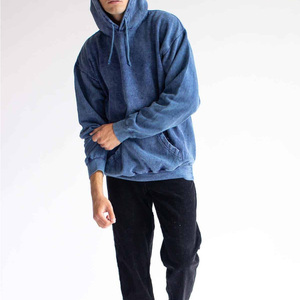 Pull à capuche en coton vintage personnalisé OEM respirant lavé à l'acide doublé imperméable à l'eau logo marque marque privée personnalisation - Product Image 2