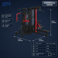 Máquina de entrenamiento multifuncional comercial de 4 estaciones con cable cruzado y pila de pesas para gimnasio