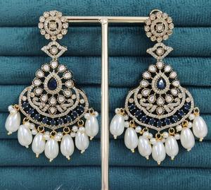 Luxury Premium Quality <b>Earrings</b> For Women Polki <b>Earrings</b> For Party Wear Indian Traditional <b>Dangle</b> <b>Pearl</b> Drop <b>Earrings</b> - Product Image 4