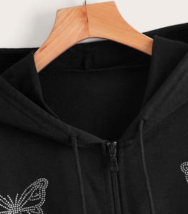 Sweat à capuche zippé de luxe avec strass pour hommes et femmes, veste zippée scintillante en cristal pour la mode streetwear - Product Image 3