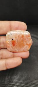 หินดวงอาทิตย์สีส้มธรรมชาติขัดเรียบขนาดผสมอัญมณีหลวมสำหรับทำเครื่องประดับ - Product Image 5