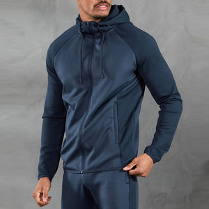 2025 nuevos y elegantes trajes para correr de poliéster 100% Color sólido tela lisa peso pesado para hombres chándal - Product Image 2