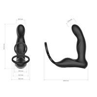 GINYA Plug Anal vibrant pour hommes Vibrateur en silicone souple avec télécommande Sex Toy Femme Butt Anal Plug Male Cock Ring