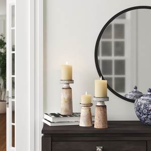 Bougeoir en bois fait main en finition naturelle avec un design élégant parfait pour la décoration de table et les cadeaux d'occasion spéciale - Product Image 5