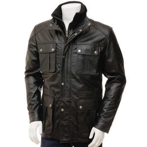 Veste bomber en toile épaisse de style motard vintage de haute qualité pour homme, respirante et chauffante pour l'hiver - Product Image 1