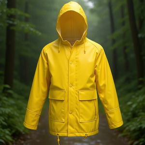 ASATEX <b>Raincoat</b> L Size Yellow PU Jacket - Product Image 3