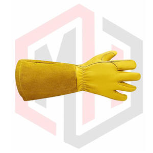Guantes de seguridad de soldadura láser Tig/Mig/de primera calidad Forro de algodón suave Resistencia al calor 7 oz Espesor 16 PULGADAS Longitud - Product Image 6