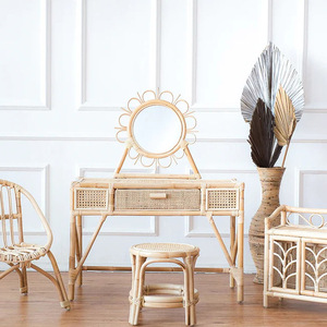 Juego de tocador y silla de tocador de ratán más vendido para niños, mesas de maquillaje para niños a precio competitivo de Vietnam - Product Image 3