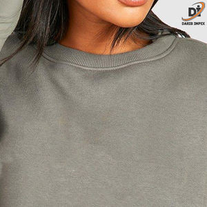 Sudaderas Mujer Premium Logo Crew Neck Sweatshirts 100% Cotton Blank Oversize Sudadera Mujer - Product Image 6