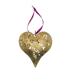 Latest Decorative Set of 2 Metal Hanging <b>Heart</b> Gold W/Gliter for Home and Christmas <b>Decoration</b> Customized Handmade - Product Image 4