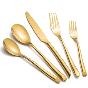 New Arrivals Stainless Steel <b>Cutlery</b> <b>Set</b> With Mirrored <b>Golden</b> Finishing Perfect for Hotels, Weddings & Housewarming Gifts - Product Image 1