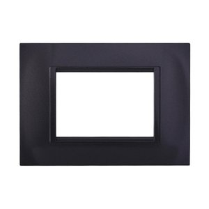 Piastra in plastica quadrata etroit serie spaziale 3P, colore acciaio scuro, compatibile con materiale luce-elettrico vivente Bticino - Product Image 1