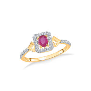 <b>Rose</b> Gold Plated Gemstone <b>Ring</b> for Women Trendy 18K Style - Product Image 2