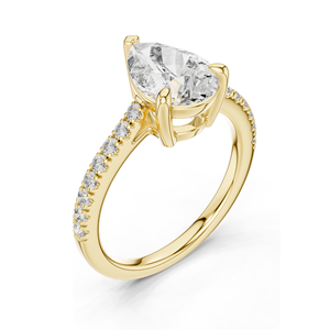 Anillo de Compromiso con Diamante en Forma de Pera de 2.28 CT, Creado en Laboratorio, VVS-VS-EF, Diamante CVD, Oro de 18KT, 14KT, 10KT y Plata 925, Color Rosa - Product Image 6