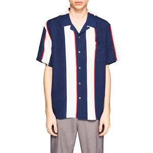   เสื้อเชิ้ตลำลองลายทางใหญ่ [111973-NVY] ผ้าฝ้ายป๊อปลินแขนยาว คอตั้ง สำหรับวัยรุ่นในฤดูใบไม้ร่วง - Product Image 2