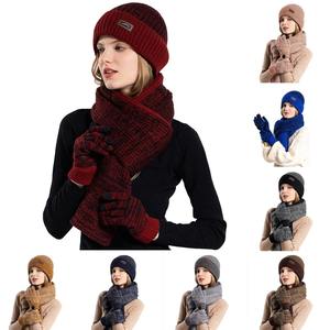 Écharpe d'hiver pour hommes et femmes, ensemble de gants à écran tactile, cache-cou, ensemble de chapeaux tricotés épais, ensemble de gants pour hommes et femmes - Product Image 2