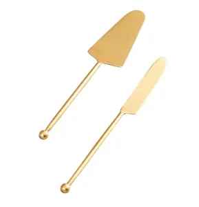 Brass cake and server gift boxes manufacturer in India Brass Bold End Gold Handle Cake Spatula & Serving