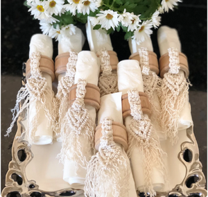 Ensemble de 8 anneaux de serviette en macramé uniques - Product Image 2