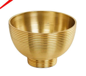 Cuenco de chocolate de forma redonda con acabado dorado de calidad superior para restaurante y bar de hotel - Product Image 1