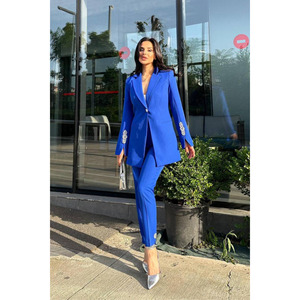 Giacca Blazer a gamba dritta con dettagli in pietra da donna con Set elegante di pantaloni - Product Image 6