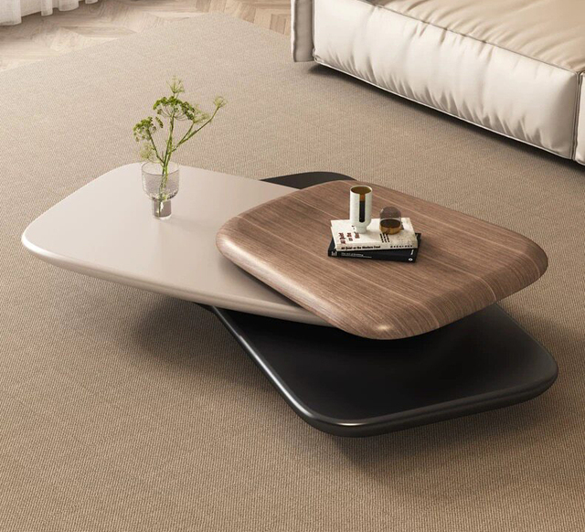 Rotating Coffee Table Italian Designer Creative Floating Large Household High-end Round Center Table Minimalist Design