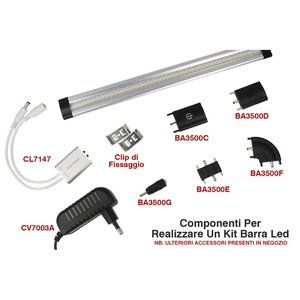 300mm 3W 12V DC luce a barra a LED in alluminio bianco caldo per armadio da cucina mensola da corridoio vetrina luci notturne- - Product Image 2
