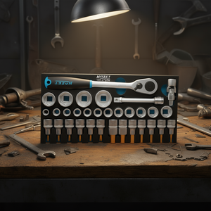 Hazet 1/2'' (32 Pcs.) Set with <b>Ratchet</b> <b>Sockets</b> and Accessories - Product Image 3