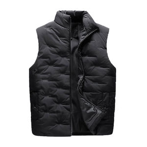 Hot Sale Sleeveless <b>Gilets</b> Satin Sleeveless Sports Jacket Solid <b>Red</b> Regular Fit <b>Men</b> Winter Puffer Vest Embroidery Letter Design - Product Image 3