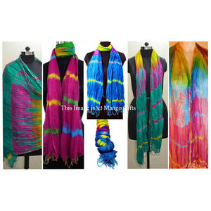 Women's Boho Tie-Dye <b>Chiffon</b> <b>Scarves</b> Stoles Wrap Dupatta Multi-Colour Digital Printed Rhinestone Decoration Fashion Accessories - Product Image 3