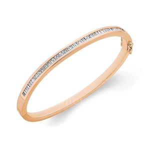 Brazalete de lujo moderno para mujer con elegante corte Baguette diamante amarillo oro blanco rosa piedra de circón para regalos de fiesta de boda - Product Image 3