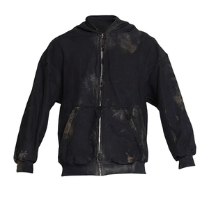 Top Premium qualité matériel prix de gros respirant blanc poids lourd confortable lavage à l'acide soleil fané fermeture éclair sweats à capuche vente - Product Image 1