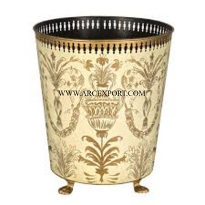 Cubo de basura para sala de estar y restaurante, jardín, herramientas de limpieza, accesorios, diseño moderno, forma redonda, cubo de basura de latón, suministro - Product Image 1