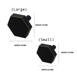 Hexagon <b>gold</b> & black <b>knob</b> pull cabinet drawer for home dresser <b>door</b> cabinet furniture decorative kitchen wardrobe handle <b>knobs</b> - Product Image 6