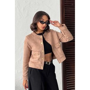 เสื้อแจ็คเก็ต Topshow ผ้าหนังกลับมีกระเป๋า - [object Object] - Product Image 1