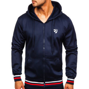 Chándal personalizado de 100% poliéster, chándal informal de primavera, chándal de entrenamiento a prueba de viento con cremallera completa para hombre - Product Image 2