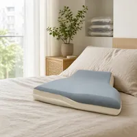 Almohada Ecológica de Espuma Viscoelástica con Forma de Nube, Altura Ajustable, Zonas de Doble Densidad, Soporte Cervical Ergonómico