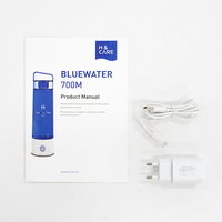 Gourde et bouteille d'eau hydrogénée portable H&CARE Blue Water 340 ml en métal, certifiée CE/KC, fabriquée en Corée pour les voyages et le bureau