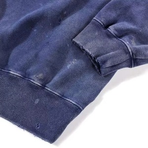 Sweat-shirt en coton respirant pour homme, col rond, lourd, délavé à l'acide, streetwear décontracté pour homme - Product Image 4