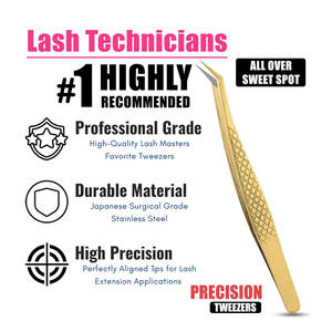 Pince à cils en vrac de marque privée en acier inoxydable antistatique avec embouts droits et incurvés Option d'étiquette personnalisée - Product Image 3