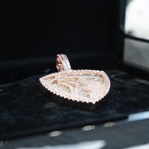 Pendentifs et breloques en diamant Moissanite VVS Hip Hop glacés, pendentif personnalisé plaqué or rose 14k 18k pour hommes et femmes - Product Image 4