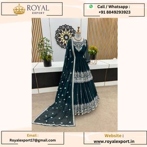 รูปลักษณ์งานรื่นเริงใหม่พร้อมชุดสูทปากีสถาน Georgette แบบเทียมของเราพร้อมงานลําดับ Dupatta - Product Image 2