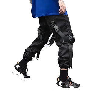 Techwear Pantalon cargo pour hommes Techwear Dark Style Streetwear Pantalon Ninja fonctionnel à taille élastique avec sangle Tissu tactique - Product Image 2